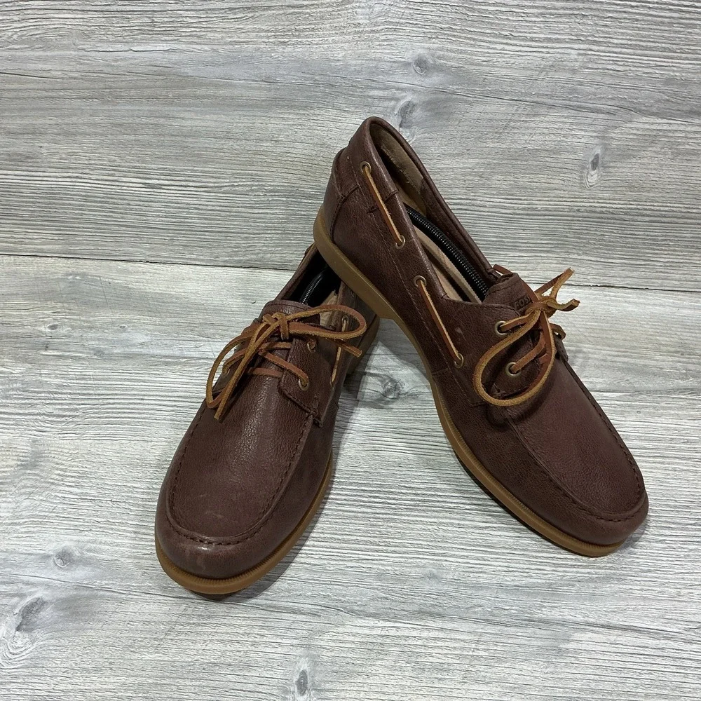 Fossil Men's Authentic Original Brown Leather Casual Boat Dock Shoes Size 13 M